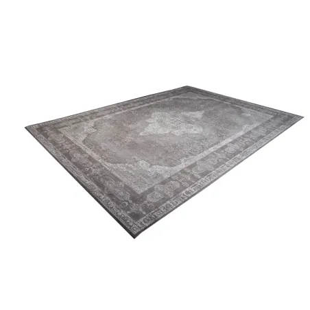 Tapis oriental PURE UNIQUE XXL 350x240 cm – Coton gris antique avec motifs géométriques élégants