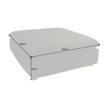 Pouf HEAVEN 100 cm – Grand pouf en tissu bouclé gris avec assise à ressorts et housse amovible
