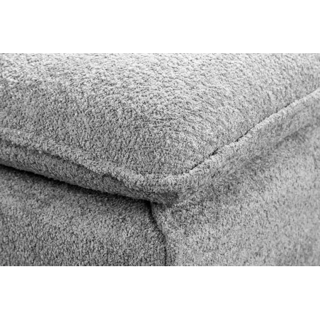 Pouf HEAVEN 100 cm – Grand pouf en tissu bouclé gris avec assise à ressorts et housse amovible
