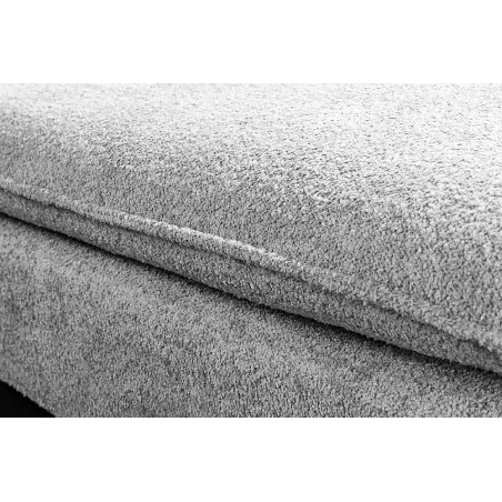 Pouf HEAVEN 100 cm – Grand pouf en tissu bouclé gris avec assise à ressorts et housse amovible