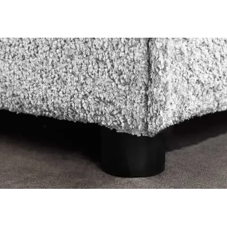 Pouf HEAVEN 100 cm – Grand pouf en tissu bouclé gris avec assise à ressorts et housse amovible