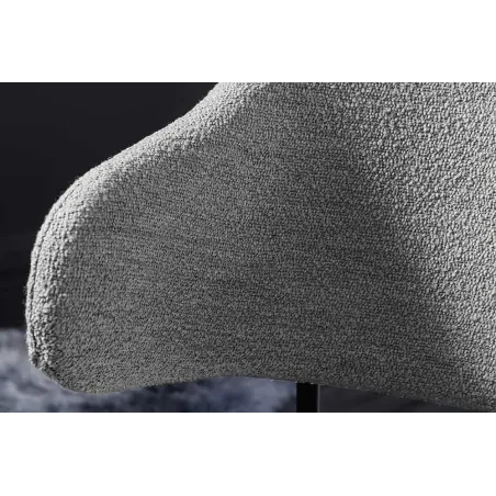 Chaise design VOGUE – Revêtement bouclé gris & pieds en métal noir mat | Élégance moderne & confort assuré