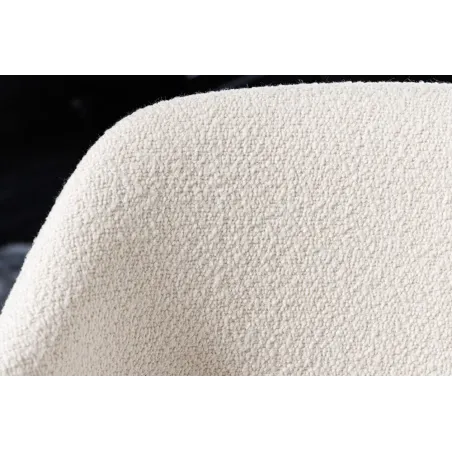 Chaise design VOGUE – Revêtement bouclé blanc & pieds noirs | Élégance moderne & confort