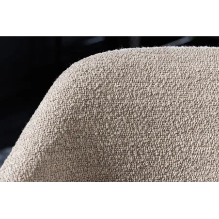 Chaise design VOGUE – Bouclé greige & pieds en métal noir mat | Élégance contemporaine et confort