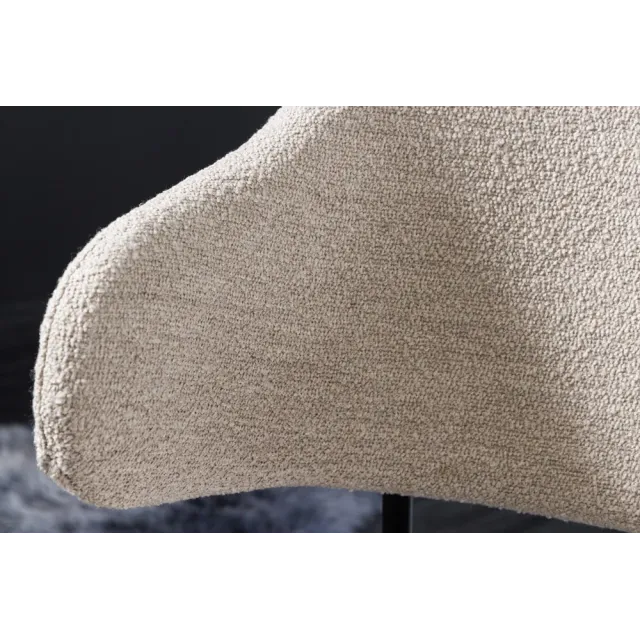Chaise design VOGUE – Bouclé greige & pieds en métal noir mat | Élégance contemporaine et confort