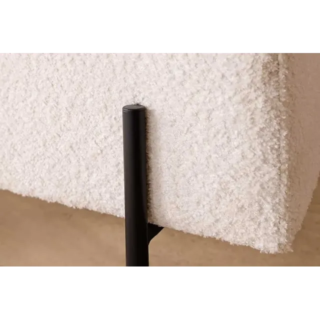 Banquette coffre moderne LOFT – 100 cm – Tissu bouclé blanc & structure métal noir | Assise confortable avec rangement intégré Banquette coffre moderne LOFT – 100 cm – Tissu bouclé blanc & structure métal noir | Assise confortable avec rangement intégré