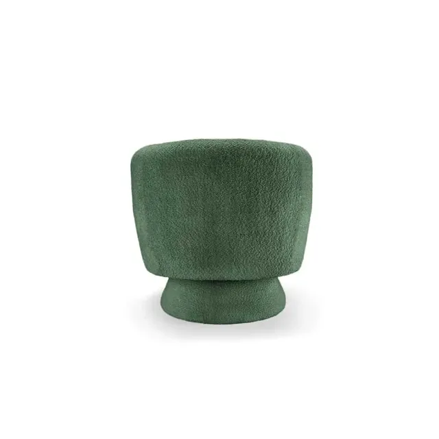 Fauteuil pivotant BOSSA NOVA – 80 cm – Tissu bouclé vert mousse | Confort moelleux & design tendance