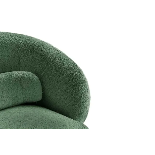 Fauteuil pivotant BOSSA NOVA – 80 cm – Tissu bouclé vert mousse | Confort moelleux & design tendance
