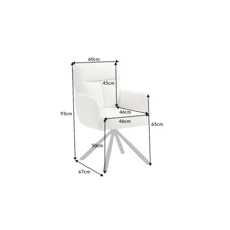 Fauteuil pivotant BIG GEORGE – Style rétro en bouclé blanc avec assise à ressorts Bonell et pieds métal noir