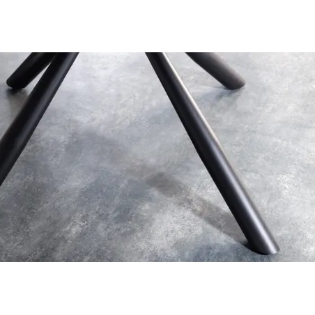 Fauteuil pivotant BIG GEORGE – Style rétro en bouclé blanc avec assise à ressorts Bonell et pieds métal noir