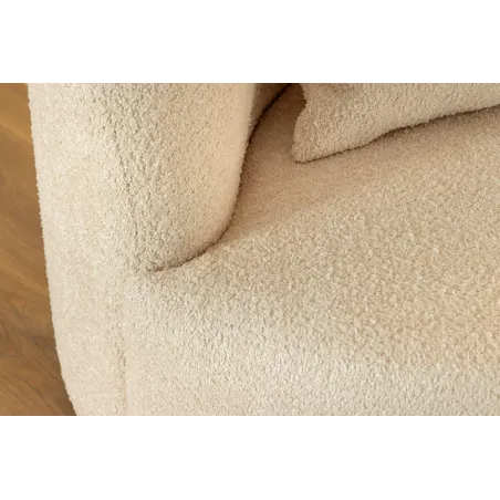 Canapé 3 places ATELIER – 230 cm – Tissu bouclé beige, coussins inclus, design moderne