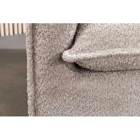 Canapé HEAVEN 3 places – 200 cm – Tissu bouclé champagner beige, coussins inclus, assise à ressorts Nosag