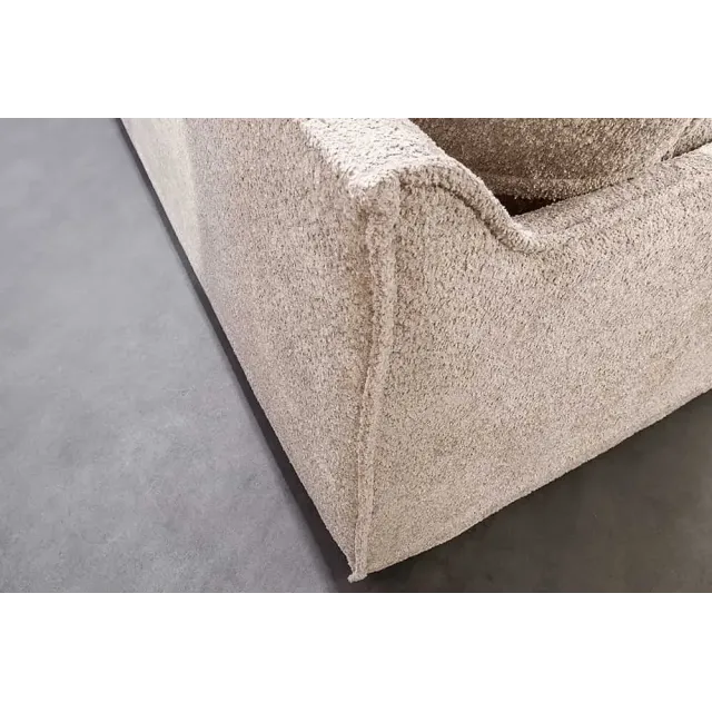Canapé HEAVEN 3 places – 200 cm – Tissu bouclé champagner beige, coussins inclus, assise à ressorts Nosag
