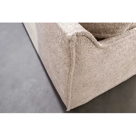 Canapé HEAVEN 3 places – 200 cm – Tissu bouclé champagner beige, coussins inclus, assise à ressorts Nosag