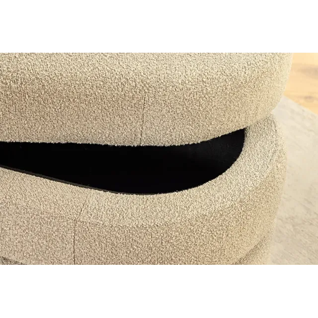 Banquette capitonnée VOGUE – 115 cm – Tissu bouclé taupe avec coffre de rangement intégré Banquette capitonnée VOGUE – 115 cm – Tissu bouclé taupe avec coffre de rangement intégré