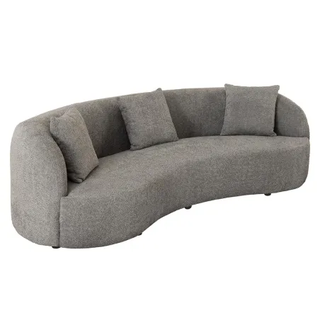 Canapé 3 places ATELIER – 230 cm – Tissu bouclé gris avec coussins inclus, design contemporain