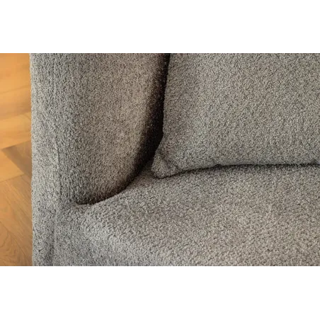 Canapé 3 places ATELIER – 230 cm – Tissu bouclé gris avec coussins inclus, design contemporain