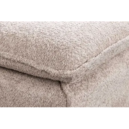 Pouf HEAVEN 100 cm – Tissu bouclé champagner beige, rembourrage à ressorts Nosag, structure en bois massif