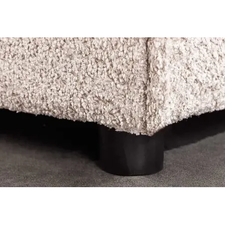 Pouf HEAVEN 100 cm – Tissu bouclé champagner beige, rembourrage à ressorts Nosag, structure en bois massif