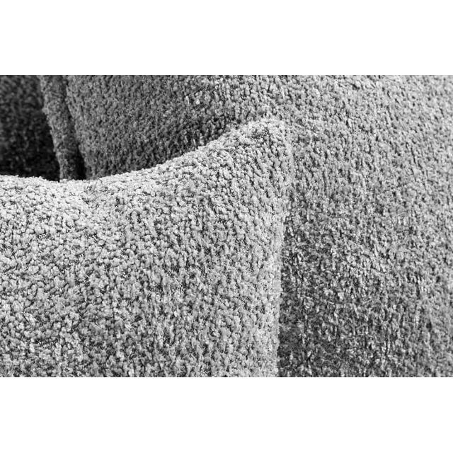 Canapé 3 places HEAVEN 200 cm en tissu bouclé gris – Grand canapé cosy avec assise à ressorts et 9 coussins inclus