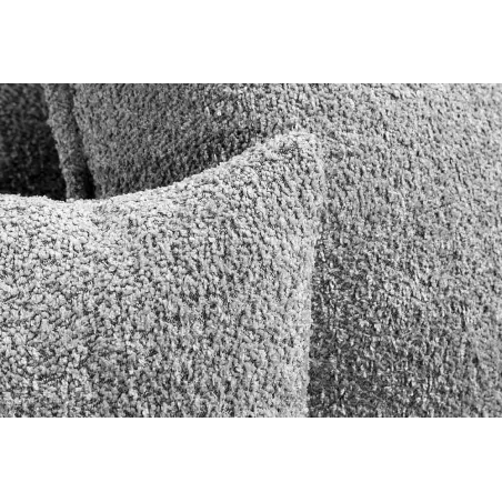 Canapé 3 places HEAVEN 200 cm en tissu bouclé gris – Grand canapé cosy avec assise à ressorts et 9 coussins inclus