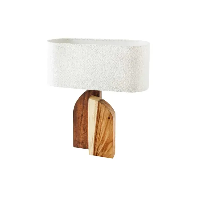 Lampe de table LOVERS 60 cm en bois massif naturel et abat-jour blanc Lampe de table LOVERS 60 cm en bois massif naturel et abat-jour blanc