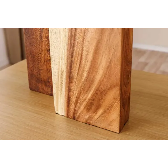 Lampe de table LOVERS 60 cm en bois massif naturel et abat-jour blanc Lampe de table LOVERS 60 cm en bois massif naturel et abat-jour blanc
