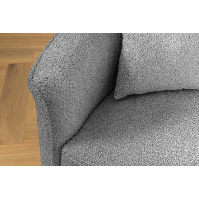 Canapé XXL ATELIER L 330 cm en tissu bouclé gris – Grand sofa moderne 4 places avec coussins inclus Canapé XXL ATELIER L 330 cm en tissu bouclé gris – Grand sofa moderne 4 places avec coussins inclus