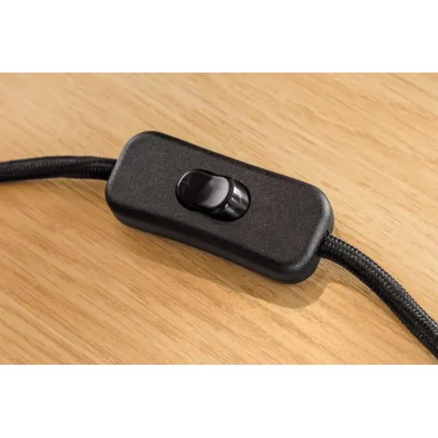 Lampe de table JEWELRY 60 cm en bois massif naturel – Abat-jour blanc & pied en métal noir