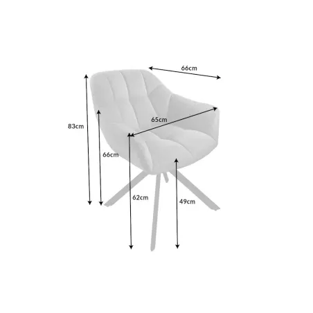 Fauteuil pivotant PAPILLON en bouclé gris – Chaise design avec accoudoirs et base en métal noir