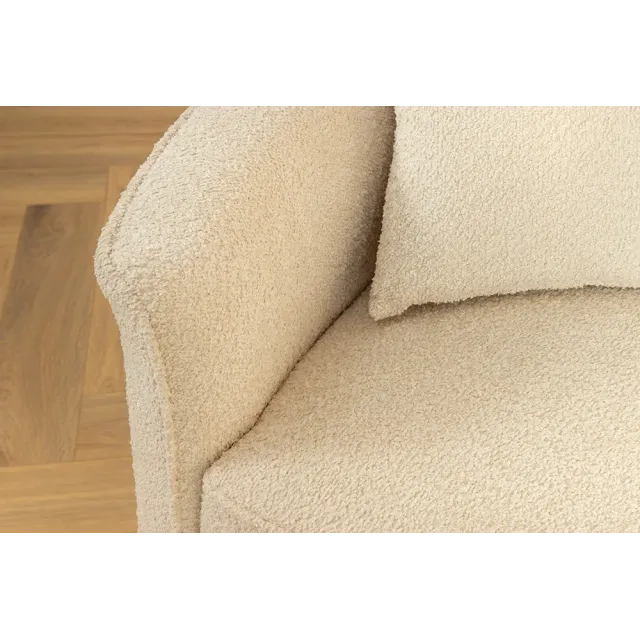 Canapé XXL ATELIER L 330 cm en tissu bouclé beige – Grand sofa moderne 4 places avec coussins inclus Canapé XXL ATELIER L 330 cm en tissu bouclé beige – Grand sofa moderne 4 places avec coussins inclus