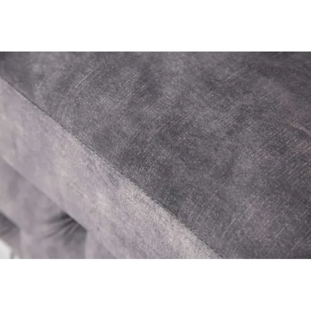 Pouf moderne baroque 92 cm – Velours gris foncé & pieds métal argenté