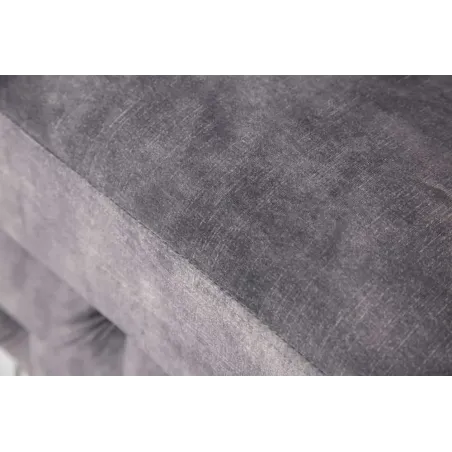 Pouf moderne baroque 92 cm – Velours gris foncé & pieds métal argenté