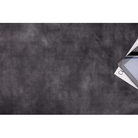 Pouf moderne baroque 92 cm – Velours gris foncé & pieds métal argenté