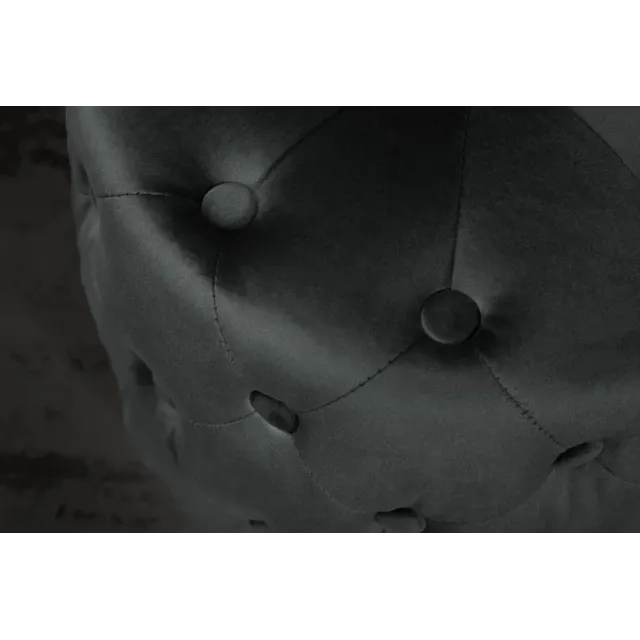 Pouf design baroque moderne – Velours noir & socle doré – 40 cm Pouf design baroque moderne – Velours noir & socle doré – 40 cm