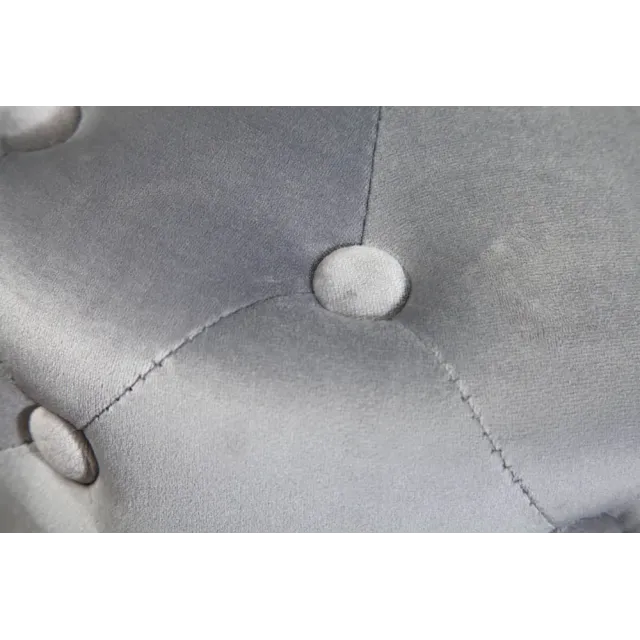 Pouf design baroque moderne – Velours gris clair & base dorée – 37 cm Pouf design baroque moderne – Velours gris clair & base dorée – 37 cm