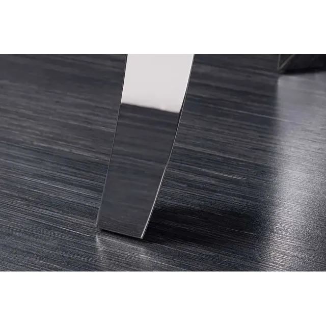 Console design baroque moderne 140 cm – Céramique effet marbre anthracite & pieds chromés