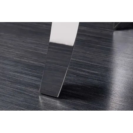 Console design baroque moderne 140 cm – Céramique effet marbre anthracite & pieds chromés