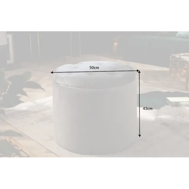 Pouf de rangement baroque moderne – 50 cm – Velours gris argenté avec capitonnage Pouf de rangement baroque moderne – 50 cm – Velours gris argenté avec capitonnage