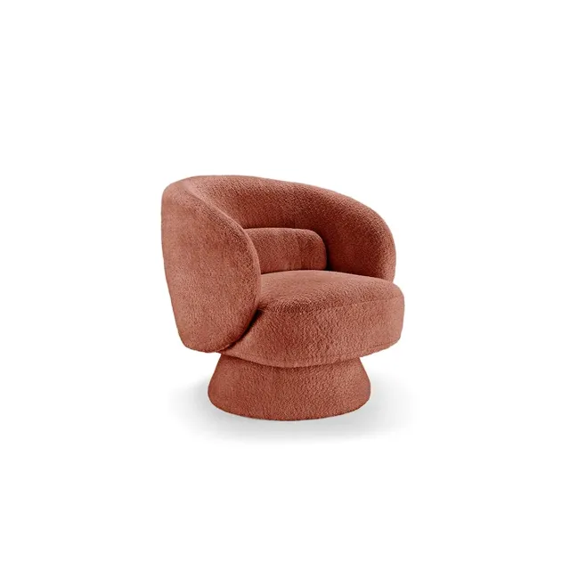 Fauteuil design BOSSA NOVA rotatif 360° – Bouclé effet rouille, confort moderne et style vintage Fauteuil design BOSSA NOVA rotatif 360° – Bouclé effet rouille, confort moderne et style vintage