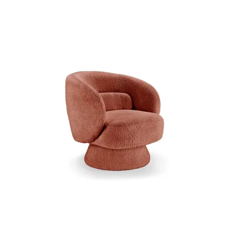 Fauteuil design BOSSA NOVA rotatif 360° – Bouclé effet rouille, confort moderne et style vintage