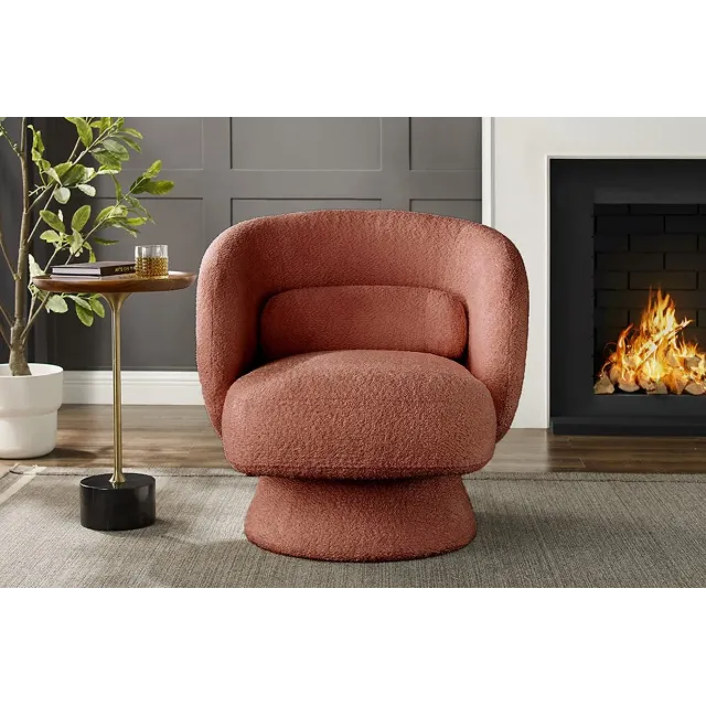 Fauteuil design BOSSA NOVA rotatif 360° – Bouclé effet rouille, confort moderne et style vintage Fauteuil design BOSSA NOVA rotatif 360° – Bouclé effet rouille, confort moderne et style vintage