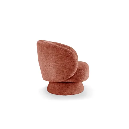 Fauteuil design BOSSA NOVA rotatif 360° – Bouclé effet rouille, confort moderne et style vintage