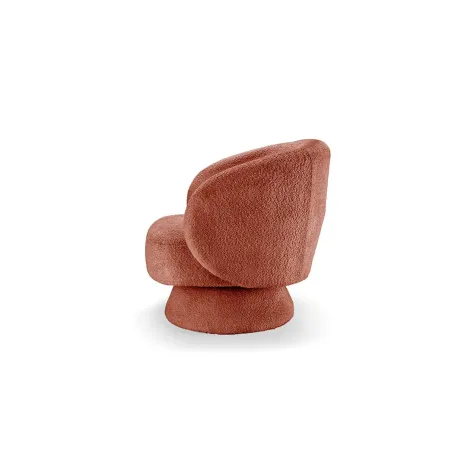 Fauteuil design BOSSA NOVA rotatif 360° – Bouclé effet rouille, confort moderne et style vintage
