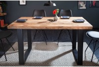 Table à manger de 120cm en bois massif coloris naturel