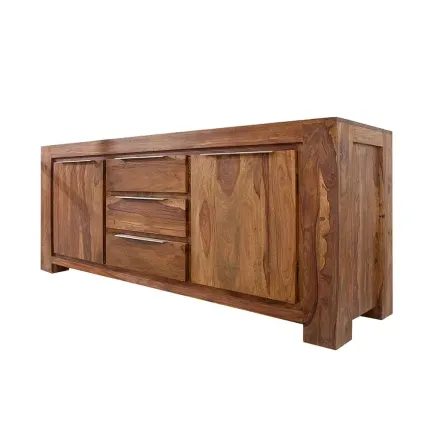 Buffet en Bois Massif Sheesham – 2 Portes & 3 Tiroirs| Je commande !