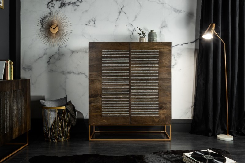 Bahut de 100cm en bois massif et agate