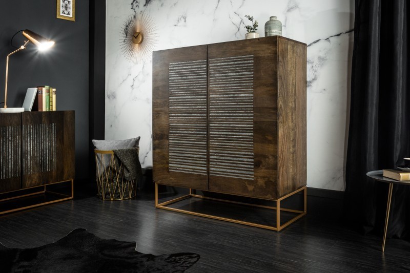 Bahut de 100cm en bois massif et agate