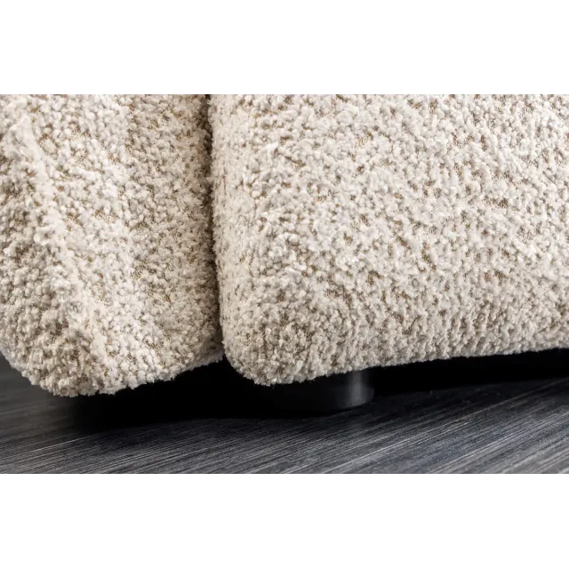 Canapé XXL ROYAL 295 cm – Bouclé champagne beige avec coussins, assise à ressorts et design moderne Canapé XXL ROYAL 295 cm – Bouclé champagne beige avec coussins, assise à ressorts et design moderne