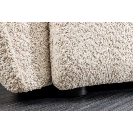 Canapé XXL ROYAL 295 cm – Bouclé champagne beige avec coussins, assise à ressorts et design moderne